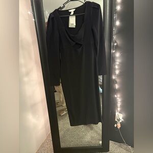 H&M Black Long Sleeve Dress